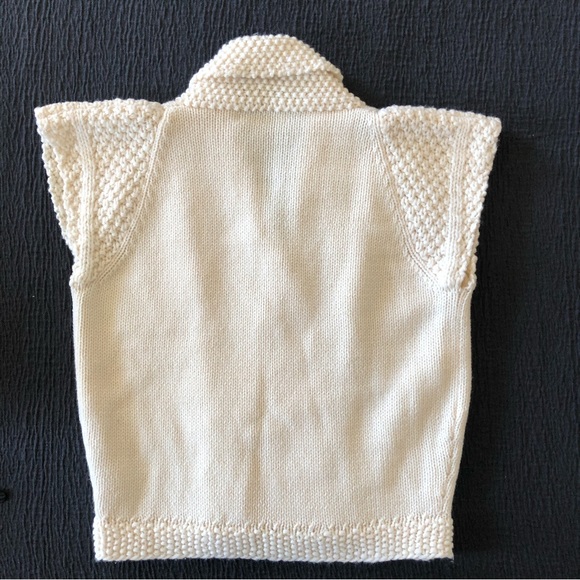 VINTAGE Stevemor Capped Sleeve Knit Top with mini-shawl collar - Picture 4 of 7